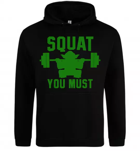 Чоловіча толстовка (худі) Squat you must Чорний фото