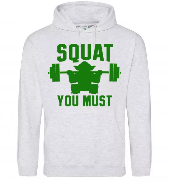 Чоловіча толстовка (худі) Squat you must Сірий меланж фото