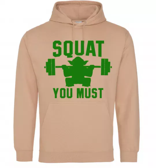 Чоловіча толстовка (худі) Squat you must Пісочний фото