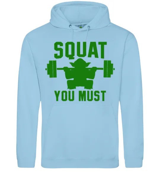 Чоловіча толстовка (худі) Squat you must Блакитний фото