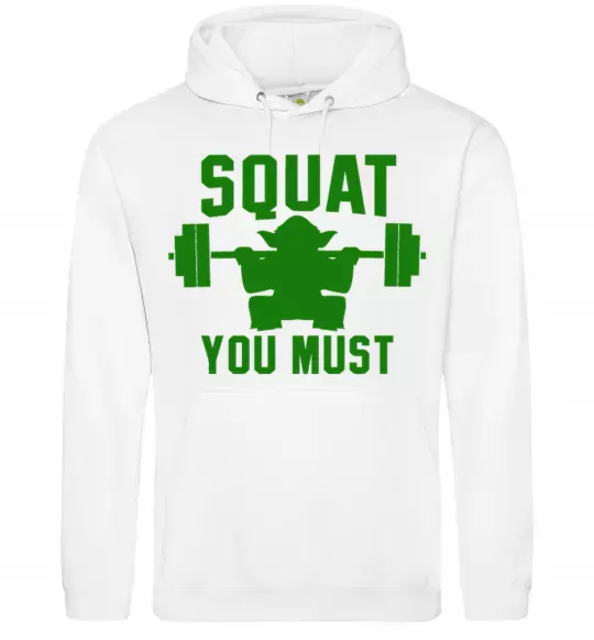 Жіноча толстовка (худі) Squat you must Білий фото