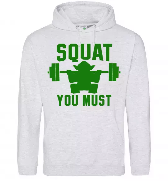 Жіноча толстовка (худі) Squat you must Сірий меланж фото