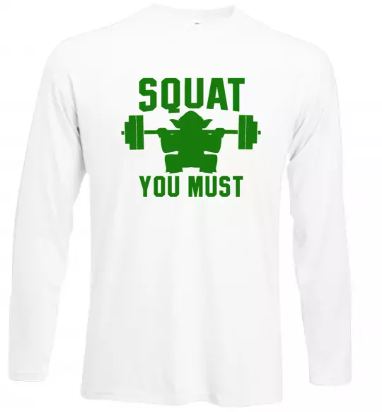 Лонгслив Squat you must Белый фото