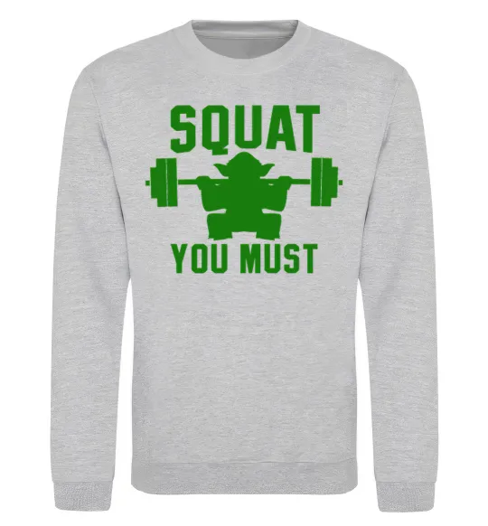 Світшот Squat you must Сірий меланж фото