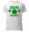 Мужская премиум футболка Squat you must Белый фото