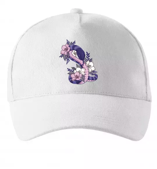 Кепка Змія в квітах Білий фото