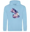 Женская толстовка (худи) Змія в квітах Голубой фото