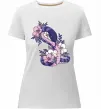 Жіноча преміум футболка Змія в квітах Білий фото