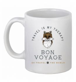 Чашка керамічна Travel is my therapy Bon Voyage