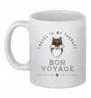 Чашка керамічна Travel is my therapy Bon Voyage Білий фото