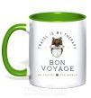 Чашка з кольоровою ручкою Travel is my therapy Bon Voyage Зелений фото