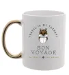 Чашка с цветной ручкой Travel is my therapy Bon Voyage Золото фото