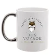 Чашка с цветной ручкой Travel is my therapy Bon Voyage Серебро фото