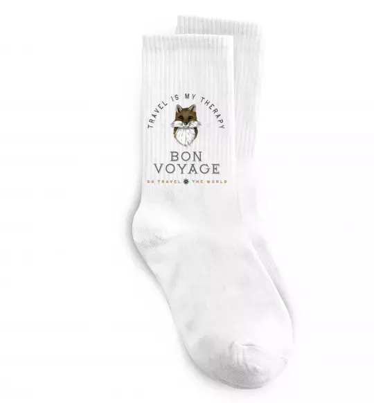 Носки Travel is my therapy Bon Voyage Белый фото