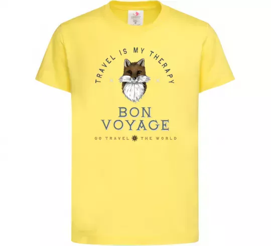Дитяча футболка Travel is my therapy Bon Voyage Лимонний фото