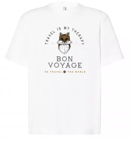Футболка Оверсайз Travel is my therapy Bon Voyage Белый фото