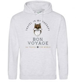 Мужская толстовка (худи) Travel is my therapy Bon Voyage