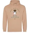 Женская толстовка (худи) Travel is my therapy Bon Voyage Песочный фото