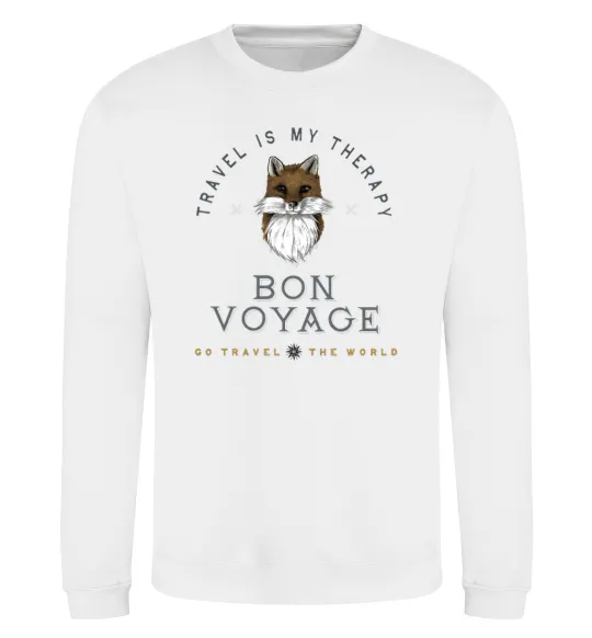 Світшот Travel is my therapy Bon Voyage Білий фото