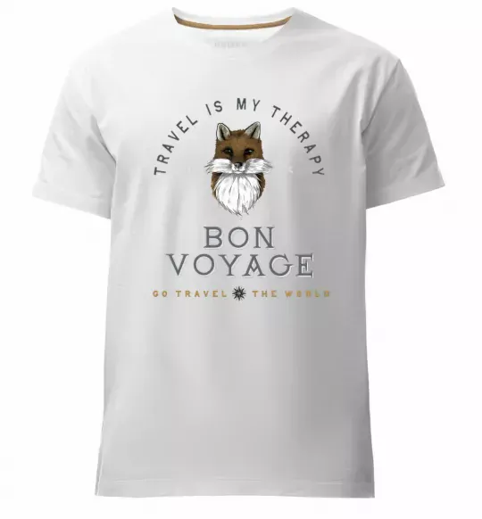 Чоловіча преміум футболка Travel is my therapy Bon Voyage Білий фото