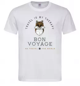 Мужская футболка Travel is my therapy Bon Voyage Белый фото