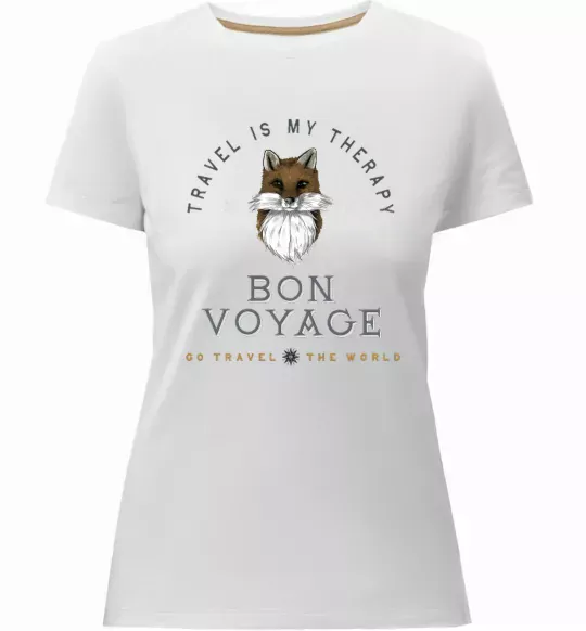 Женская премиум футболка Travel is my therapy Bon Voyage Белый фото