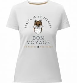 Жіноча преміум футболка Travel is my therapy Bon Voyage Жіноча преміум футболка Travel is my therapy Bon Voyage