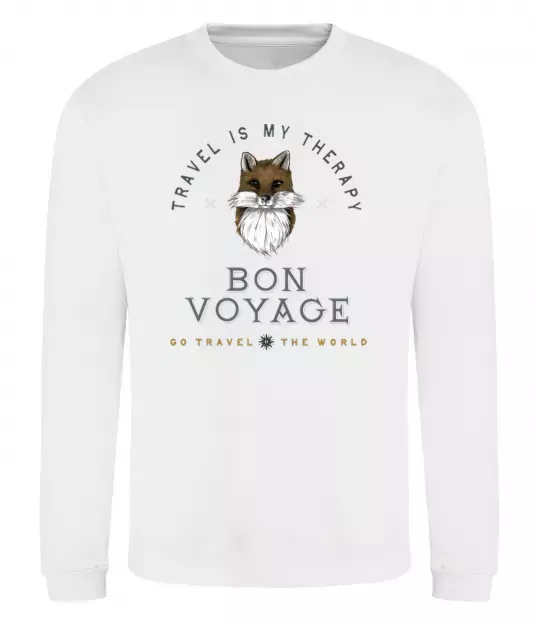 Світшот Travel is my therapy Bon Voyage Білий фото
