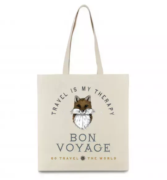 Эко-сумка Travel is my therapy Bon Voyage Бежевый фото
