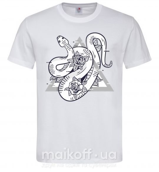 Мужская футболка Змея в треугольнике Белый фото