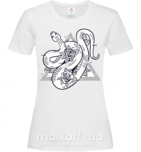Женская футболка Змея в треугольнике Белый фото