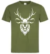Мужская футболка Олень голова Оливковый фото