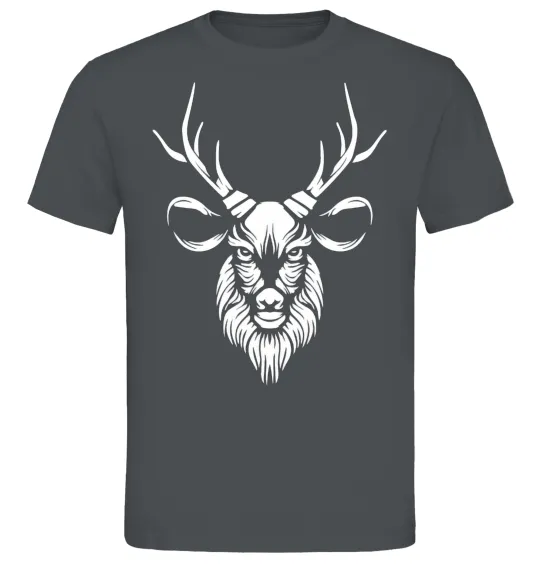 Мужская футболка Олень голова Графит фото