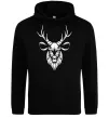 Чоловіча толстовка (худі) Олень голова Чорний фото