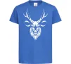 Детская футболка Олень голова Ярко-синий фото