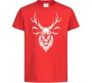 Детская футболка Олень голова Красный фото
