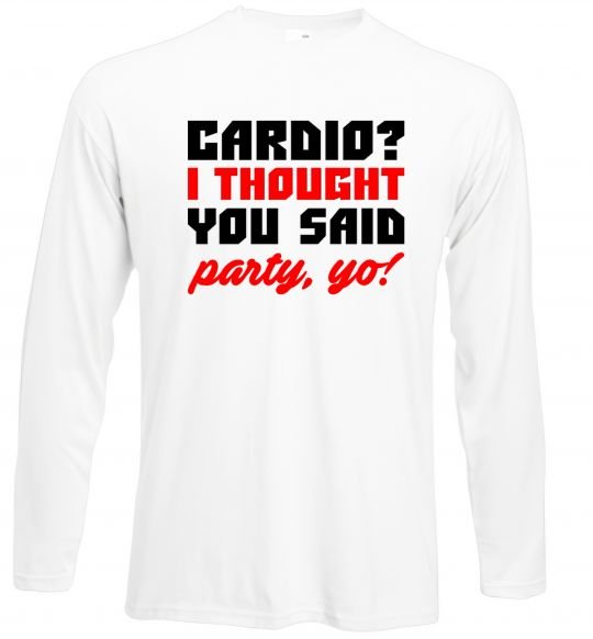 Реглан Cardio i thought you said rarty yo Белый фото