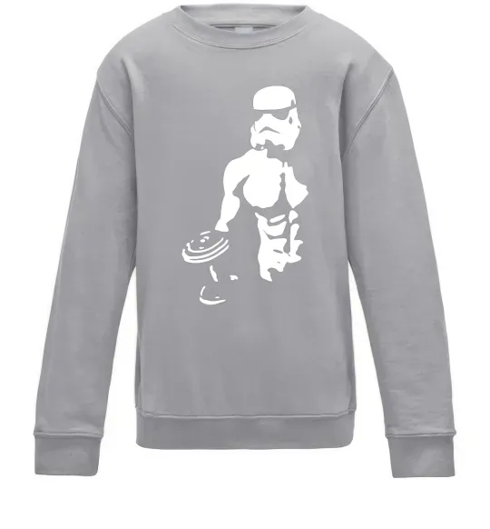 Детский Свитшот Штурмовик з пресом Серый меланж фото