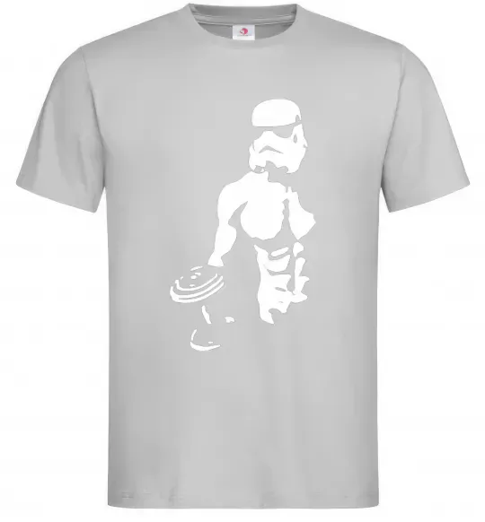 Мужская футболка Штурмовик з пресом Серый фото