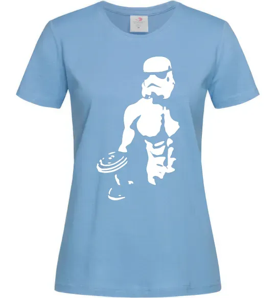 Женская футболка Штурмовик з пресом Голубой фото