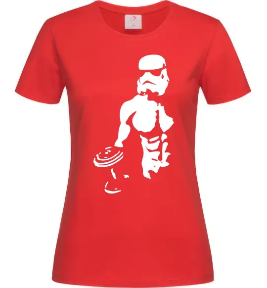 Женская футболка Штурмовик з пресом Красный фото