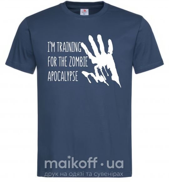 Мужская футболка I 'm training for the zombie apocalypse Темно-синий фото
