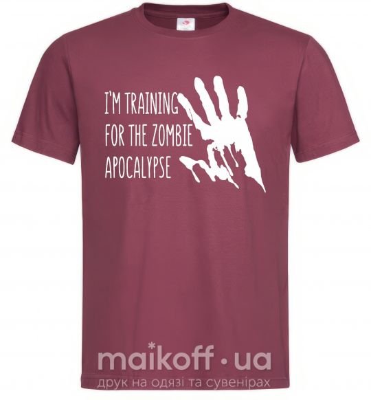 Чоловіча футболка I 'm training for the zombie apocalypse Бордовий фото