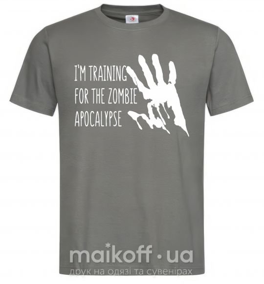 Мужская футболка I 'm training for the zombie apocalypse Графит фото