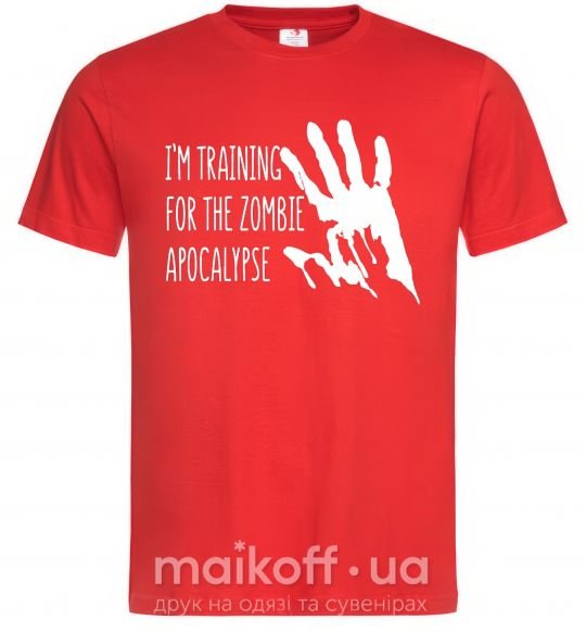 Мужская футболка I 'm training for the zombie apocalypse Красный фото