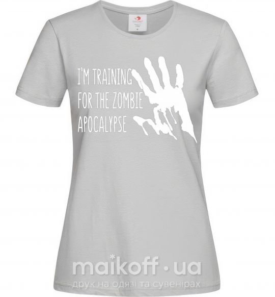Жіноча футболка I 'm training for the zombie apocalypse Сірий фото
