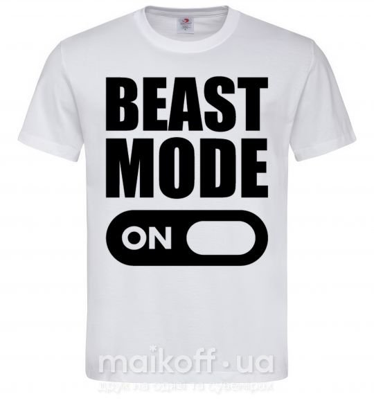Мужская футболка Beast mode on Белый фото