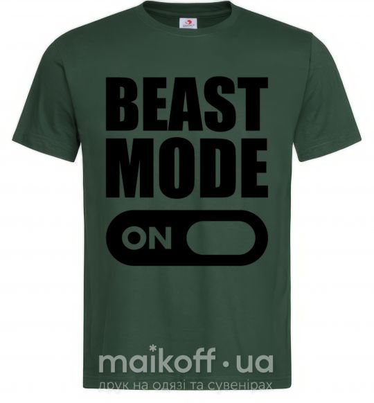 Мужская футболка Beast mode on Темно-зеленый фото