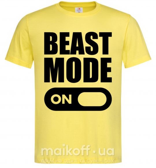 Мужская футболка Beast mode on Лимонный фото