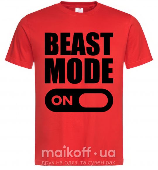 Мужская футболка Beast mode on Красный фото